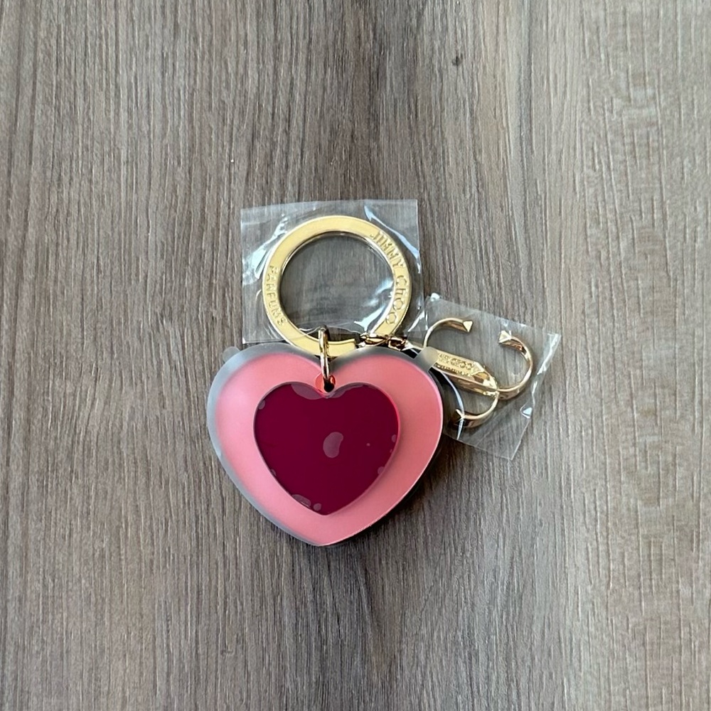 JIMMY CHOO PINK & RED HEART KEYCHAIN!! BRAND NEW!!